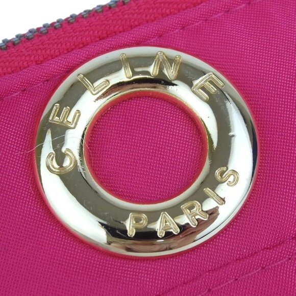 531157AK (C2) Celine Clutch Bag Circle Logo Pink Canvas - Picture 7 of 11